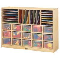 Sectional Cubbie-Tray Mobile Unit - with Clear Trays