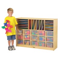 Sectional Cubbie-Tray Mobile Unit - with Clear Trays