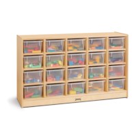 20 Cubbie-Tray Mobile Storage - with Clear Trays