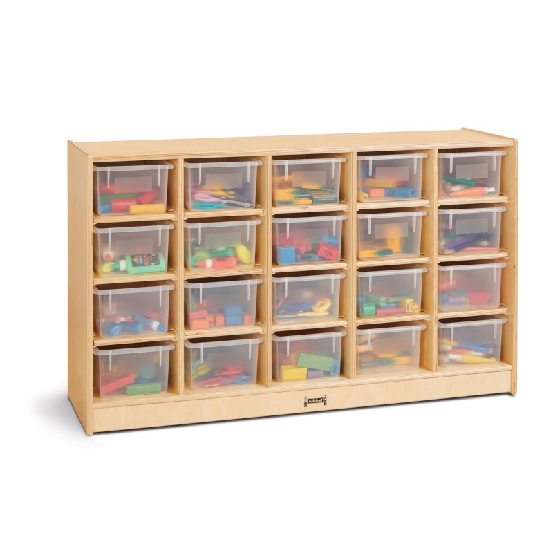 20 Cubbie-Tray Mobile Storage - with Clear Trays