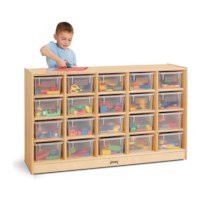 20 Cubbie-Tray Mobile Storage - with Clear Trays