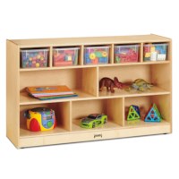 Low Combo Mobile Storage Unit - with Clear Bins