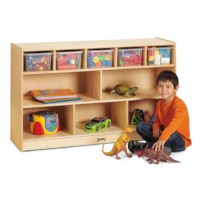 Low Combo Mobile Storage Unit - with Clear Bins