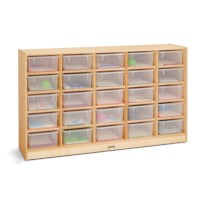 25 Tub Mobile Storage With Colored Bins