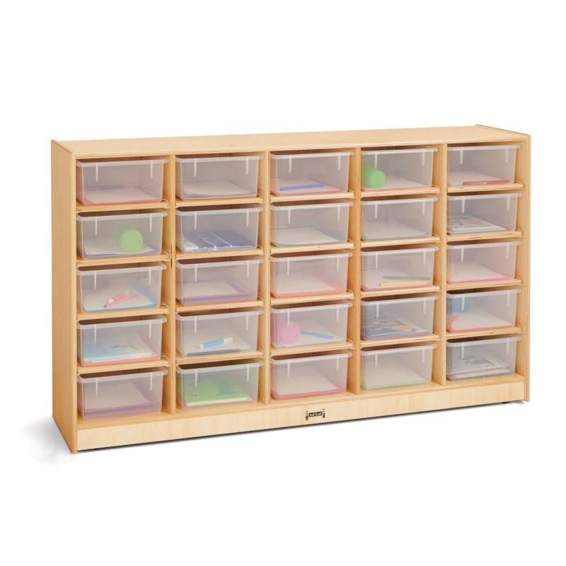 25 Tub Mobile Storage With Colored Bins