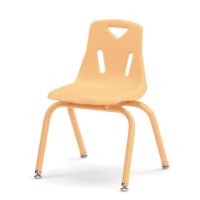 Stacking Chair with Powder-Coated Legs - 14" Ht - Camel