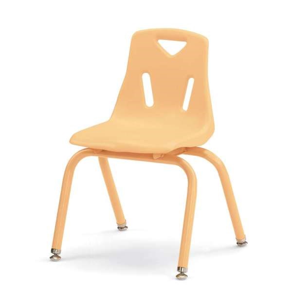 Stacking Chair with Powder-Coated Legs - 14" Ht - Camel