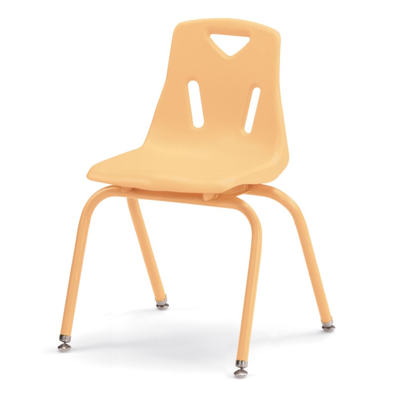 Stacking Chair with Powder-Coated Legs - 16" Ht - Camel