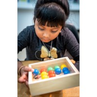 Mosaic tray with coloured balls