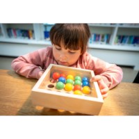 Mosaic tray with coloured balls