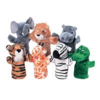 Wild Animal Plush Puppets Set of 7